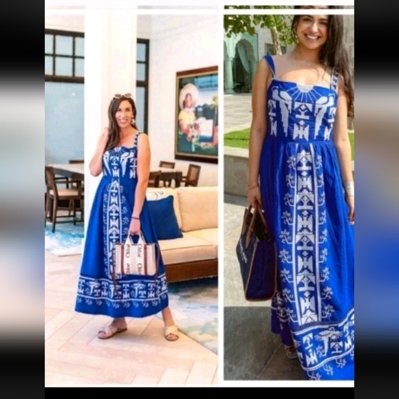 Farm Rio Blue Embroidered Maxidress - Picture 3 of 3